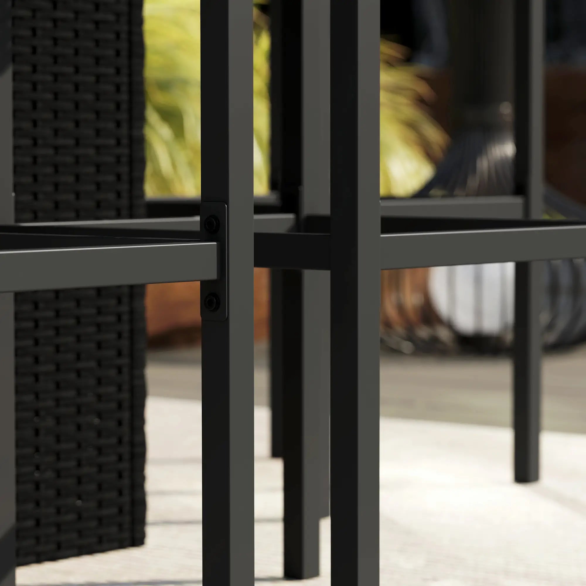 5-Piece Patio Bar Set, Outdoor PE Rattan Table and Chairs, Black Bistro Sets at Gallery Canada