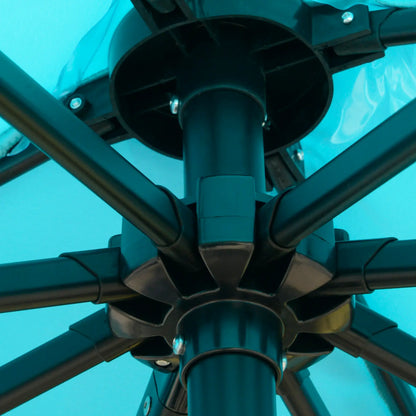 10' x 10' Cantilever Patio Umbrella, Double Top, 360° Rotation, Light Blue Cantilever Umbrellas at Gallery Canada