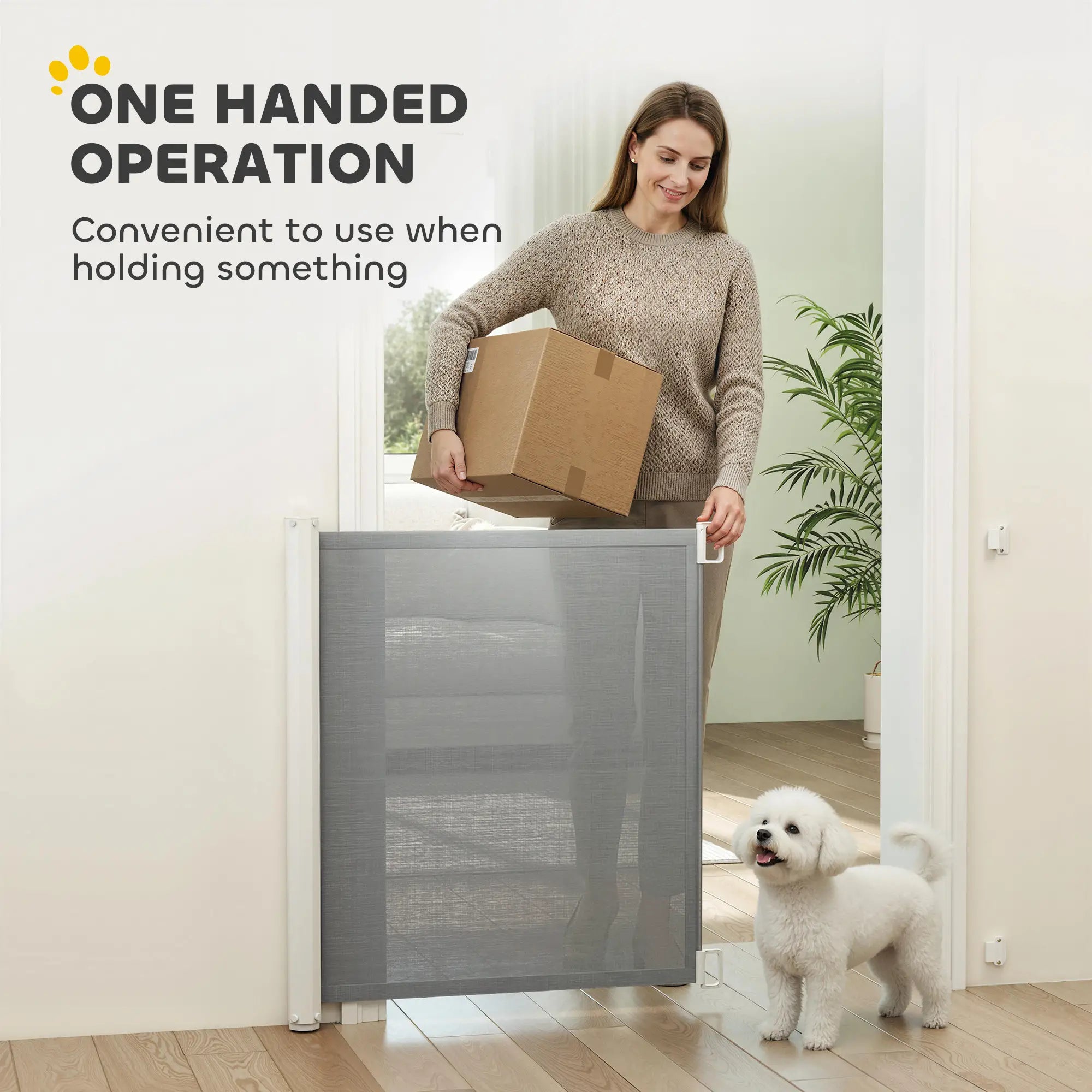 Retractable Pet Safety Gate, Flexible for Stairways Doorways, Grey Houses, Kennels & Pens at Gallery Canada