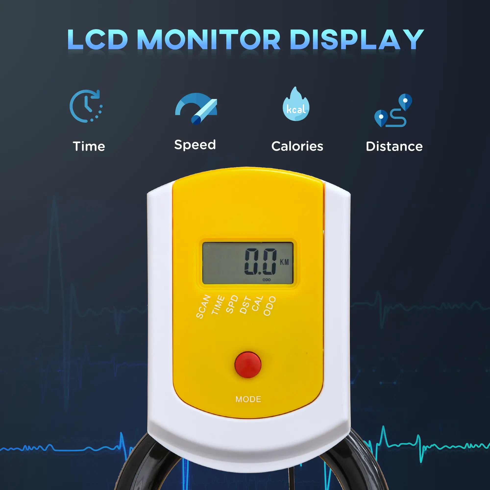 Stationary Exercise Bike, Adjustable Resistance, LCD Display, Home Gym Exercise & Stationary Bikes at Gallery Canada