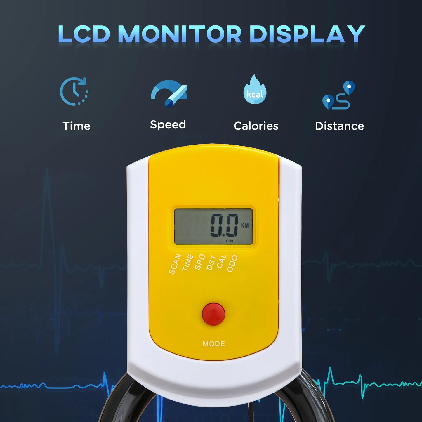 Stationary Exercise Bike, Adjustable Resistance, LCD Display, Home Gym Exercise & Stationary Bikes at Gallery Canada