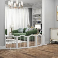 Foldable Dog Gate, 5 Panel Freestanding Pet Barrier, 24" H Pet Gates White at Gallery Canada
