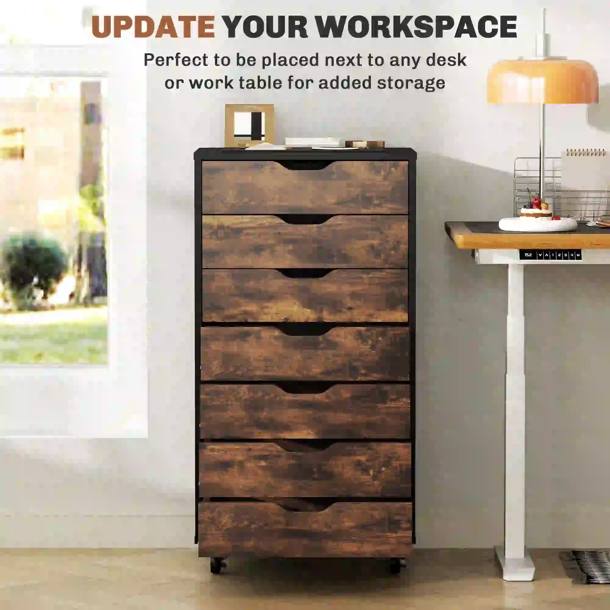 7-Drawer Vertical File Cabinet, 18.7