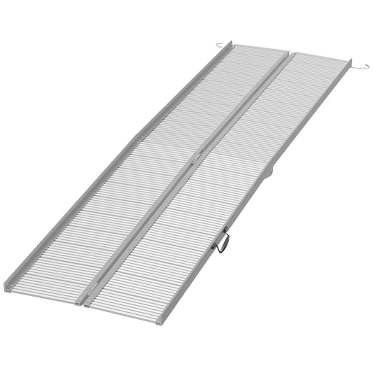 10' Foldable Handicap Ramp, Aluminum Wheelchair Ramp, Textured, Silver Knee Walker & Wheelchair Ramps Silver at Gallery Canada