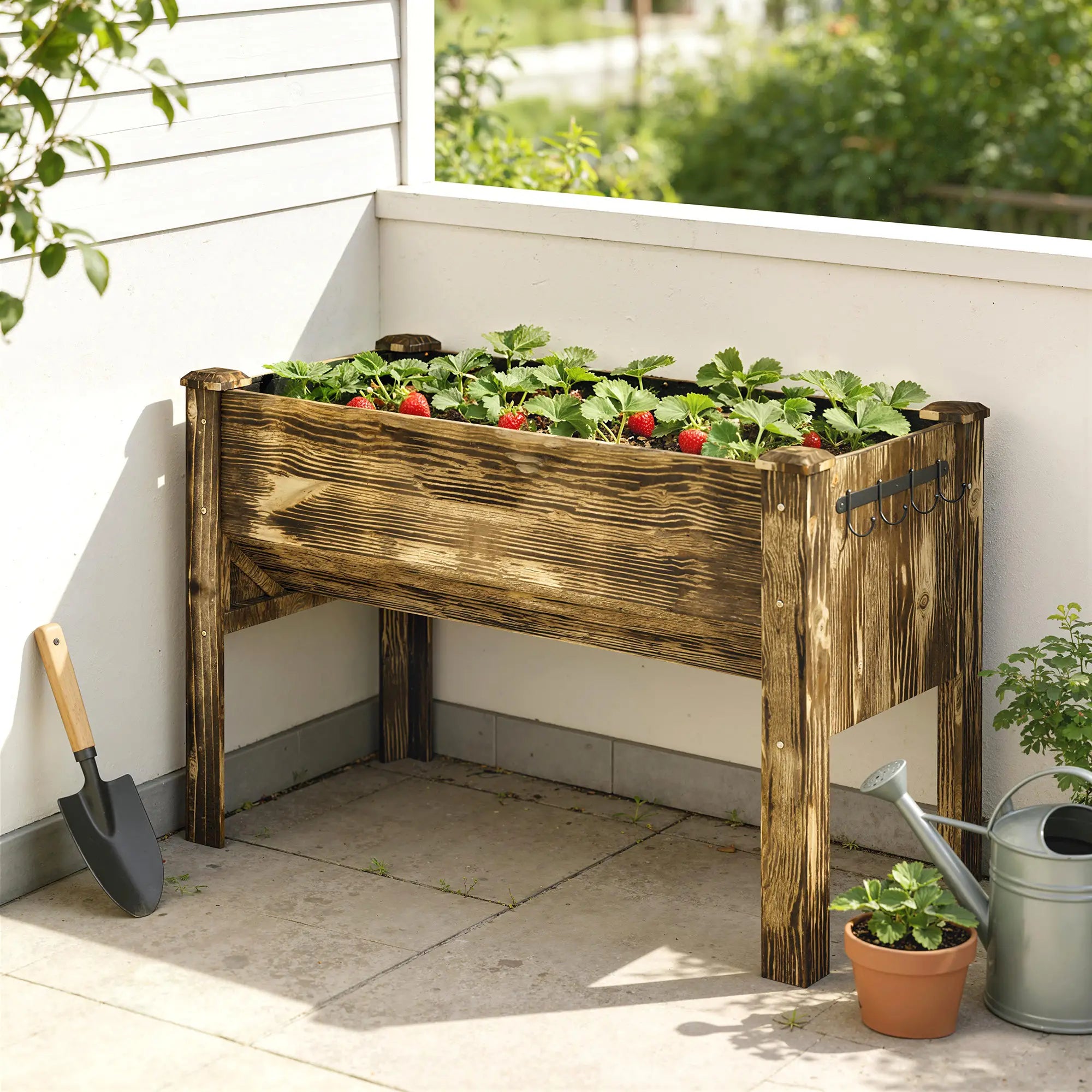 Wooden Raised Garden Plant Stand, 48