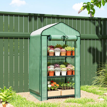 Mini Greenhouse, 27.6" x 19.7" x 50", Screen Roof, Roll-Up Door, Green Portable Greenhouses at Gallery Canada