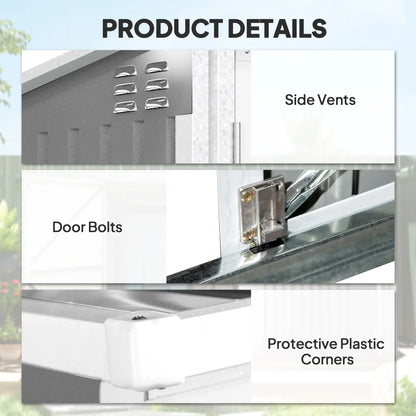 Outdoor Metal Storage Shed, Double Door With Vents, Light Grey Sheds at Gallery Canada