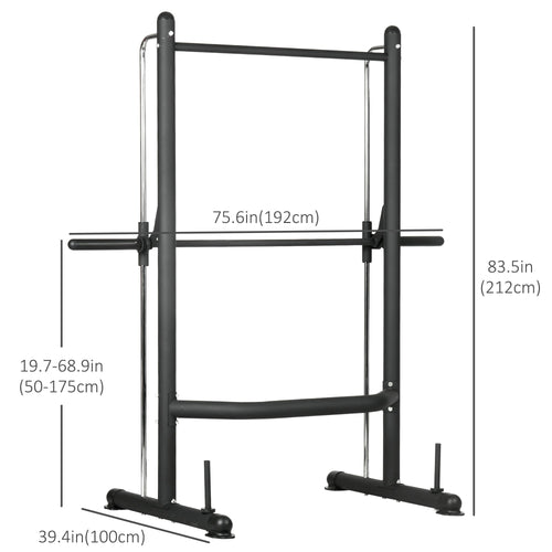 Adjustable Squat Rack with Pull Up Bar and Barbell Bar, Multi-Function Weight Lifting Half Rack for Home Gym Strength Training