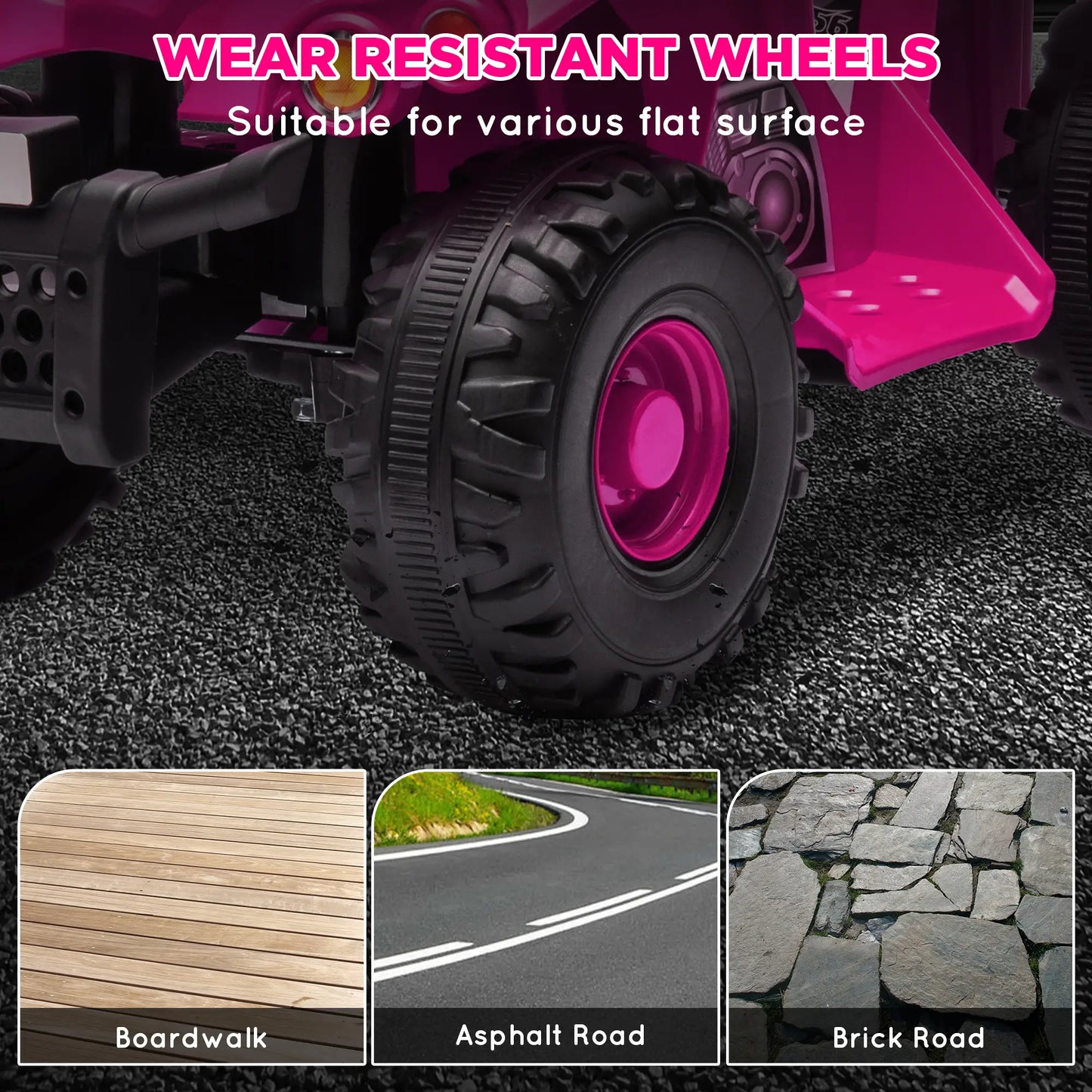 6V Kids ATV Quad with Music, Forward, for 2-6 Years, Pink Electric Toy Cars at Gallery Canada