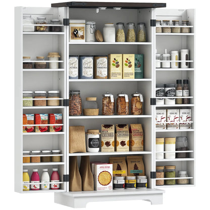 47" Kitchen Pantry Cabinet, Adjustable Shelves, White Kitchen Pantry Cabinets at Gallery Canada