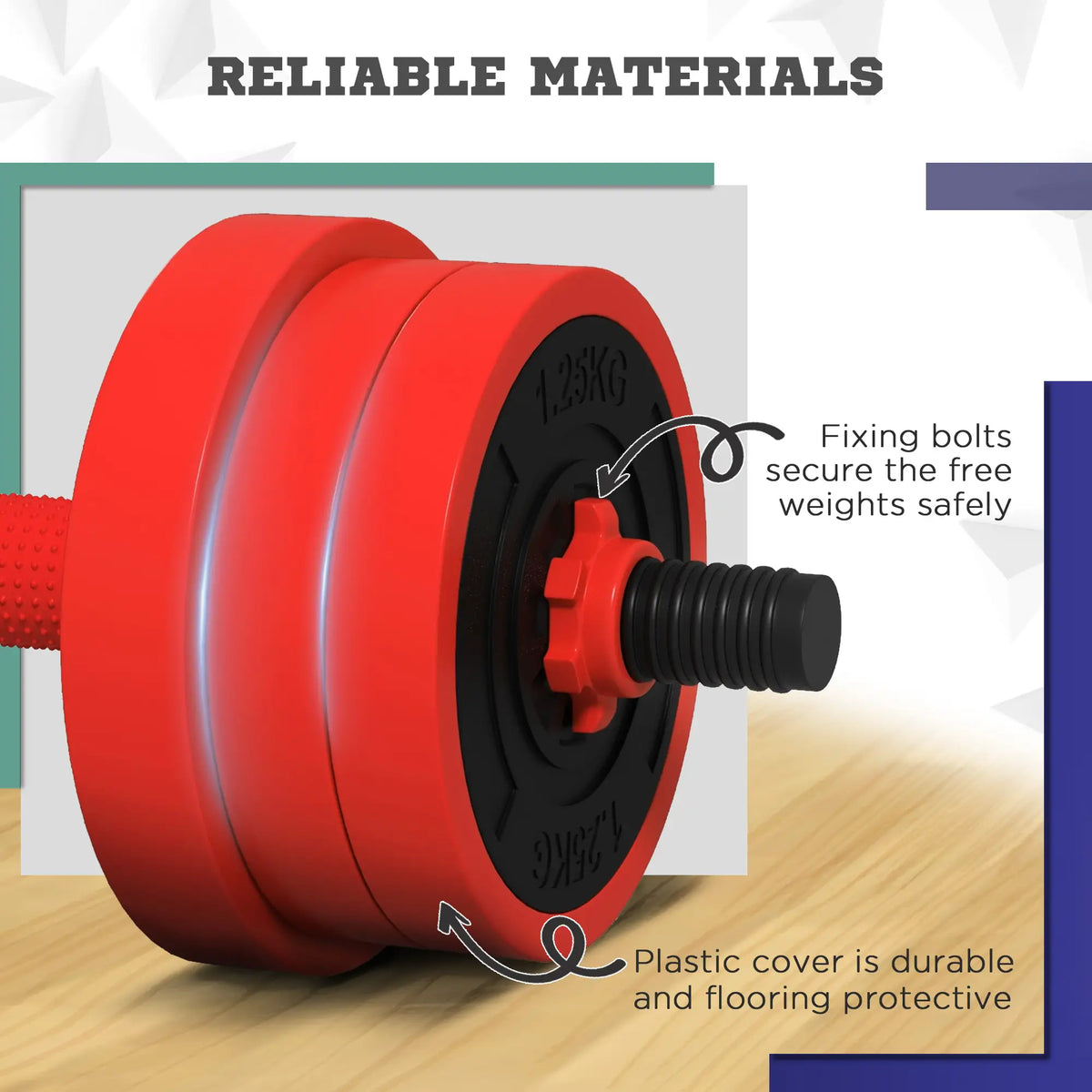 66lbs 4-in-1 Adjustable Weight Dumbbell Set, Barbell, Kettlebell, Red Dumbbells & Barbells at Gallery Canada