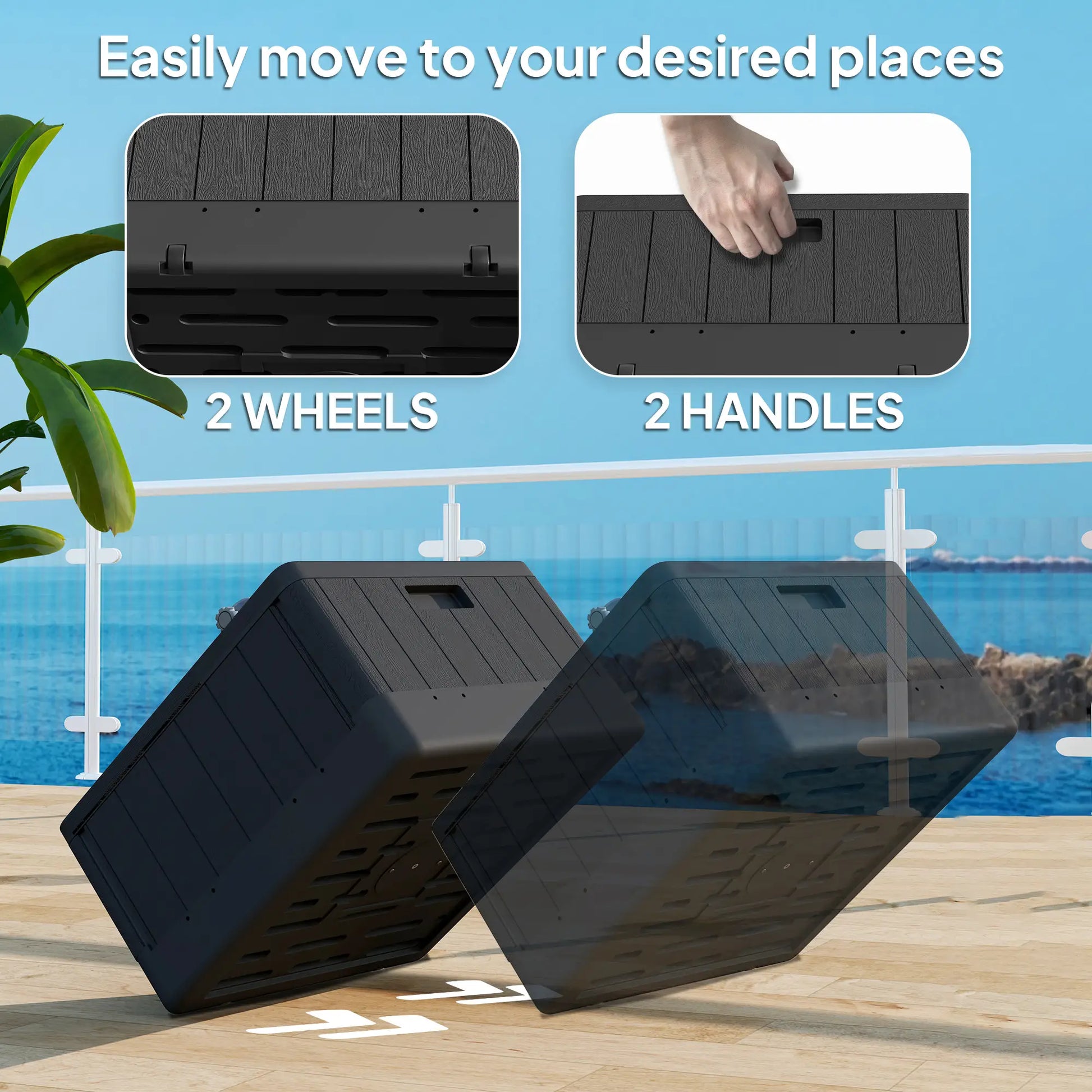 Outdoor Umbrella Base with Wheels, Holds 176lbs Stand or 110lbs Water, Black Umbrella Bases at Gallery Canada