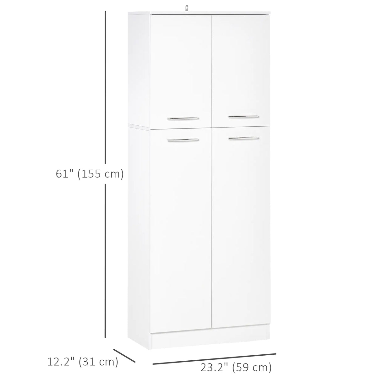 61" Pantry Cabinet, Kitchen Pantry Storage Cabinet with 2 Doors and Adjustable Shelves, Freestanding Storage Cabinet Kitchen Pantry Cabinets at Gallery Canada