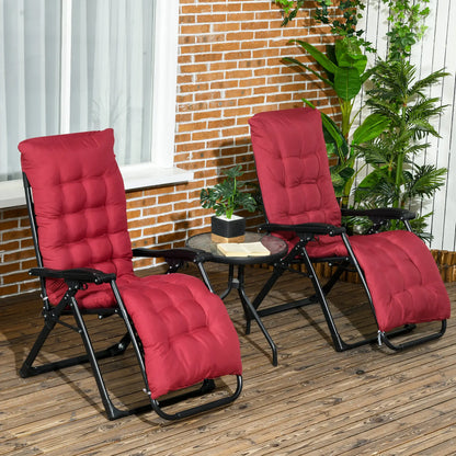 Folding Garden Chairs Set of 2, Reclining Zero Gravity, Wine Red Lounger Chairs at Gallery Canada