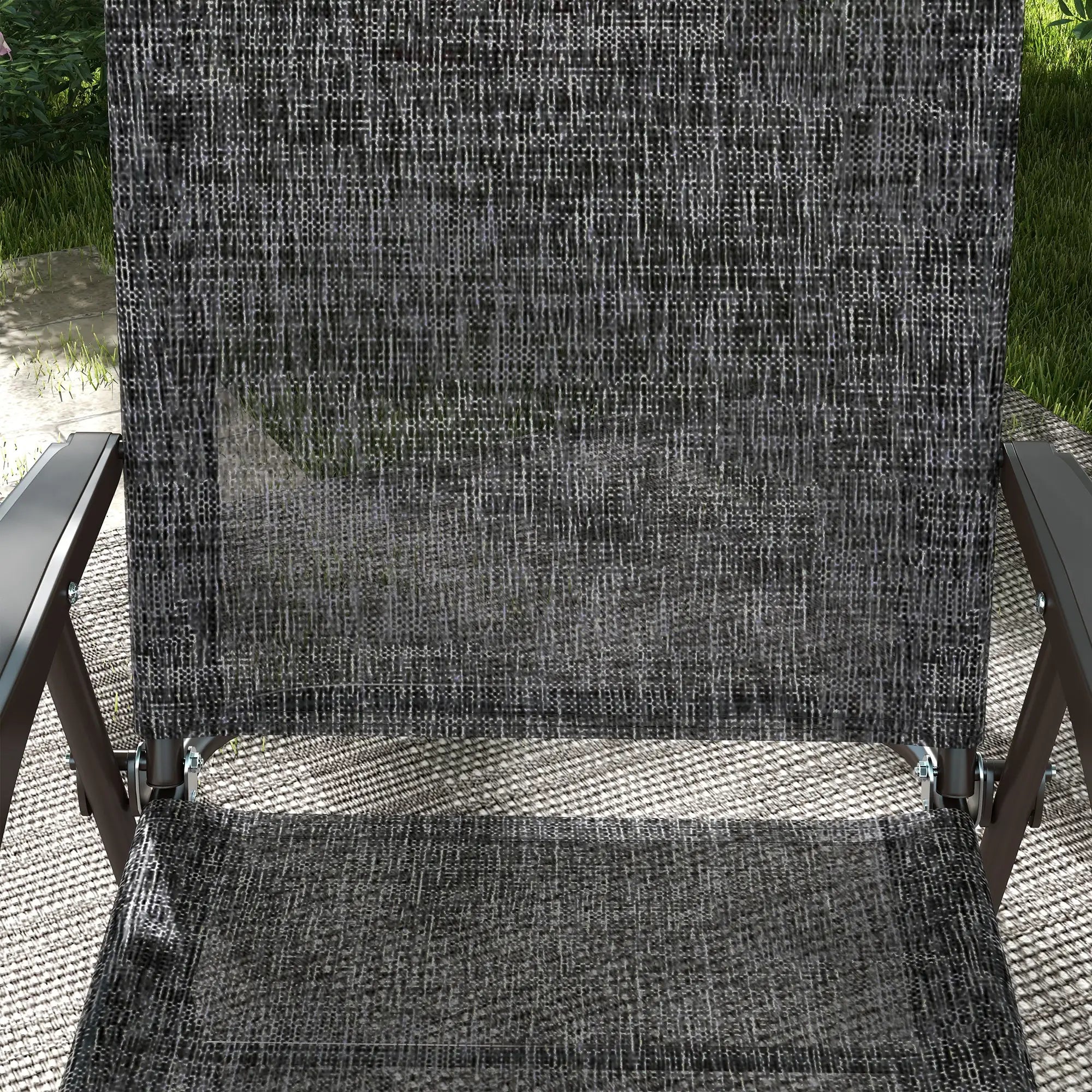 2 Folding Camping Chairs, Mesh Fabric Seat, Armrest, Lawn Sports Chairs Patio Chairs at Gallery Canada