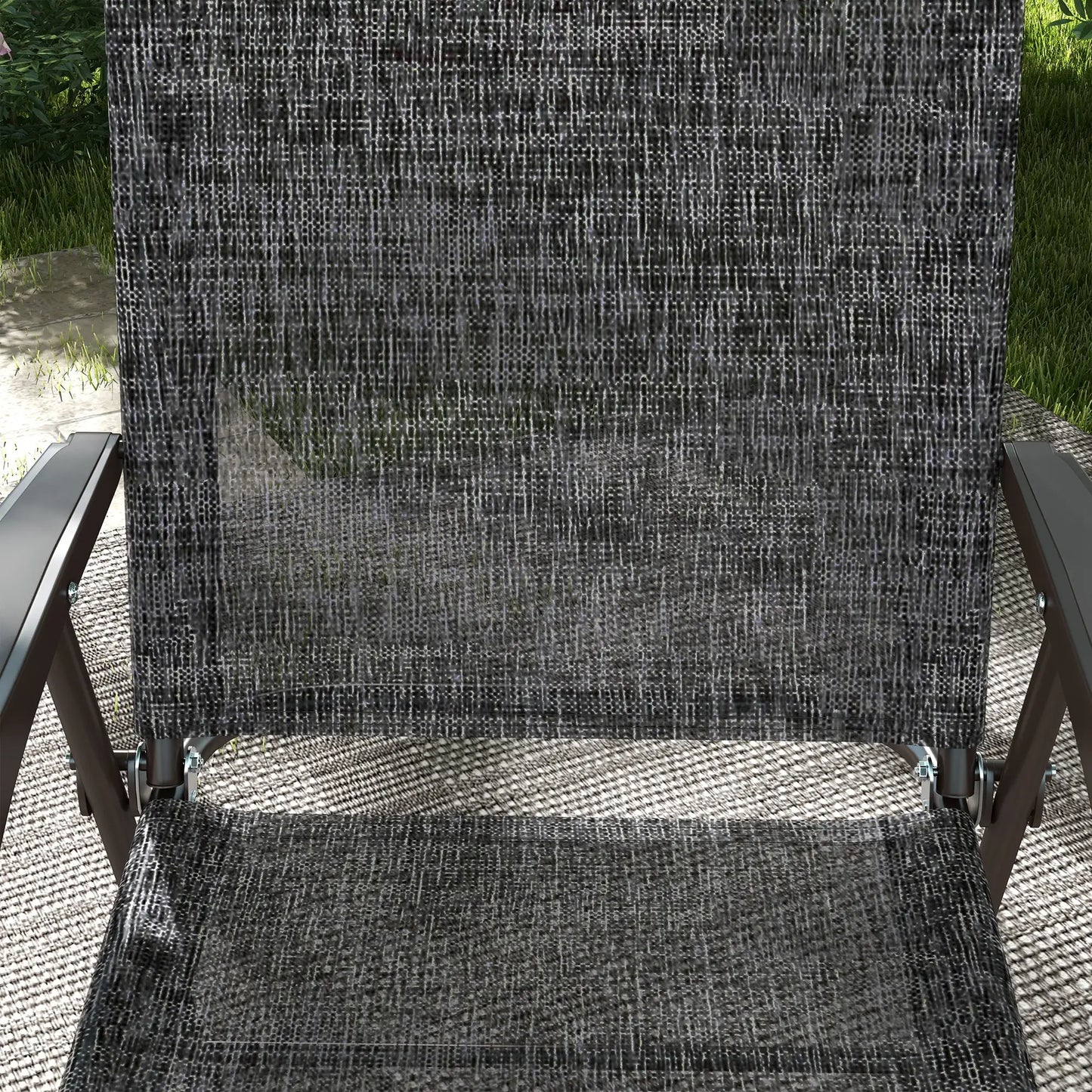 2 Folding Camping Chairs, Mesh Fabric Seat, Armrest, Lawn Sports Chairs Patio Chairs at Gallery Canada