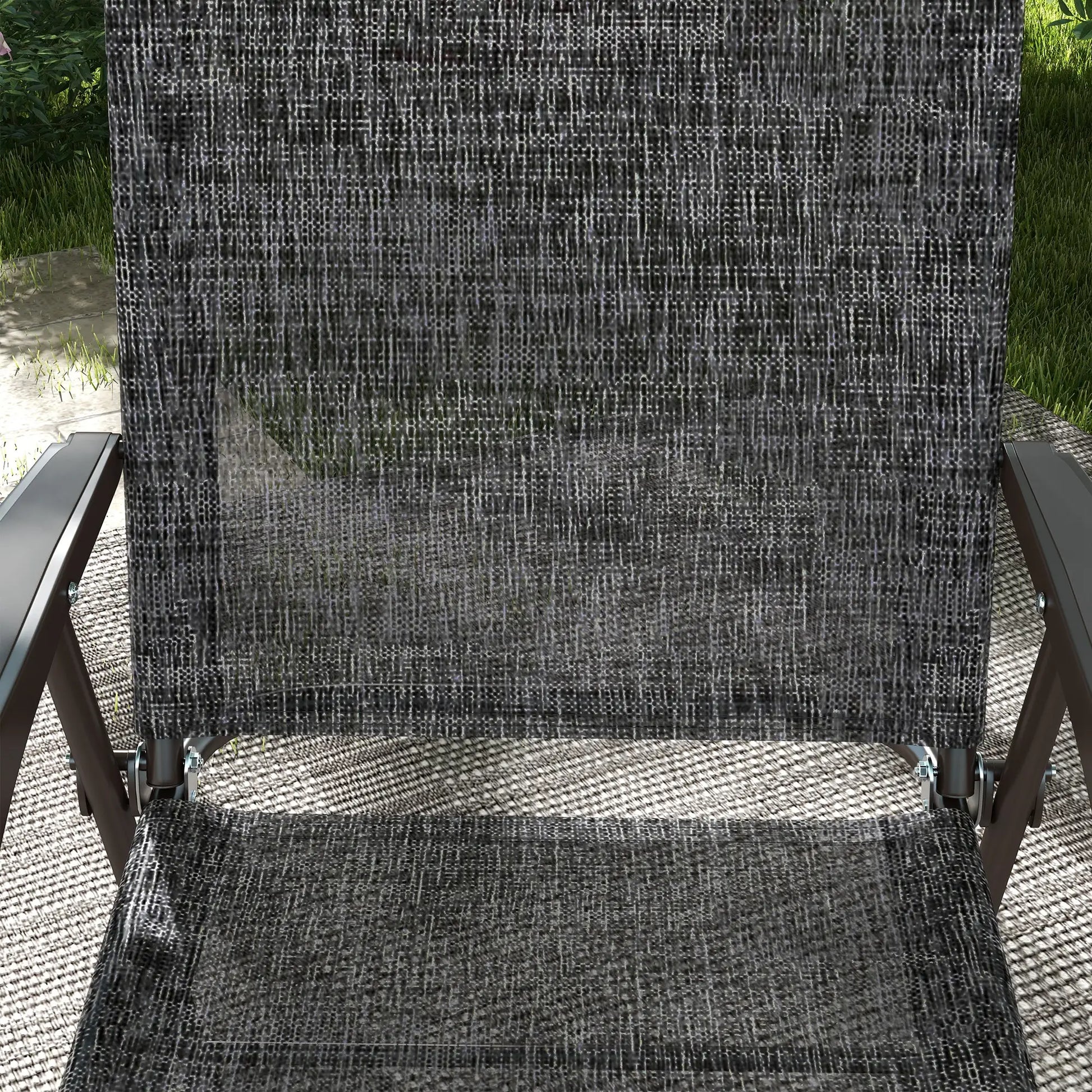 2 Folding Camping Chairs, Mesh Fabric Seat, Armrest, Lawn Sports Chairs Patio Chairs at Gallery Canada