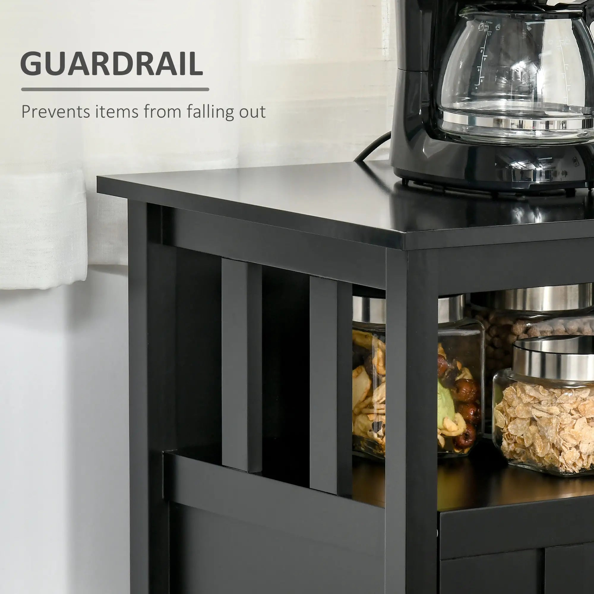 Sideboard Buffet, 2 Doors, Adjustable Shelves, Kitchen Dining, Black Bar Cabinets at Gallery Canada