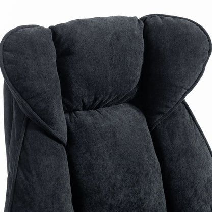 Big & Tall Office Chair, High Back, Snowflake Velvet, Black