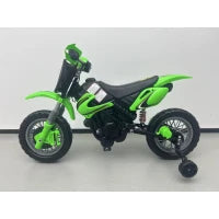 Moto électrique pour enfants 12V, Jouet à rouler, Roues d'entraînement, Vert