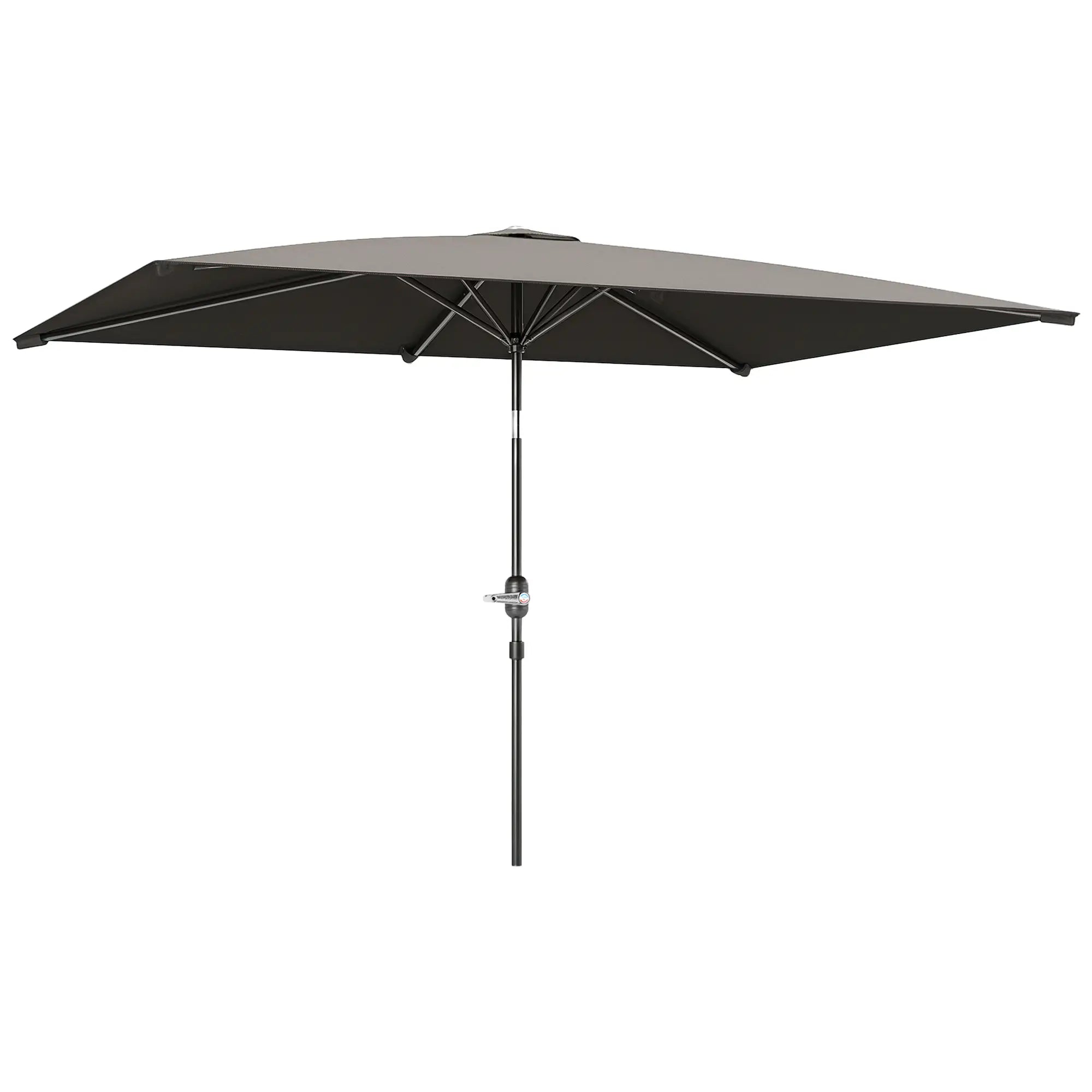 6.5x9.6ft Rectangle Aluminum Patio Umbrella, Outdoor Sunshade, Light Grey Sun Umbrellas at Gallery Canada