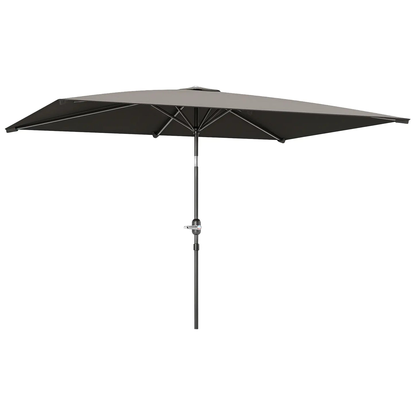6.5x9.6ft Rectangle Aluminum Patio Umbrella, Outdoor Sunshade, Light Grey Sun Umbrellas at Gallery Canada