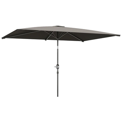 6.5x9.6ft Rectangle Aluminum Patio Umbrella, Outdoor Sunshade, Light Grey Sun Umbrellas at Gallery Canada