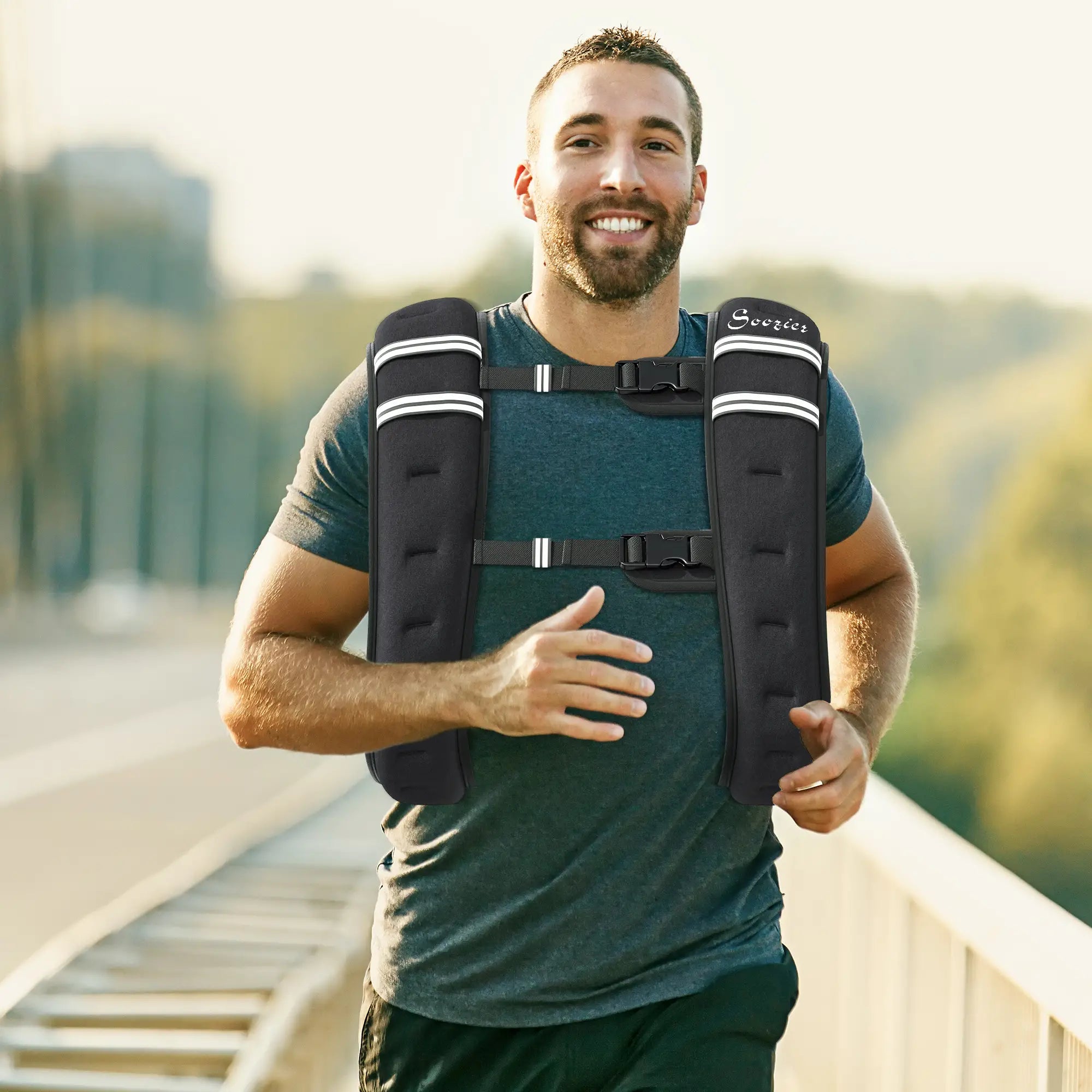11 lbs Weighted Vest, Adjustable Straps, Pocket, Reflective Strips, Men Women Strength Training Equipment at Gallery Canada