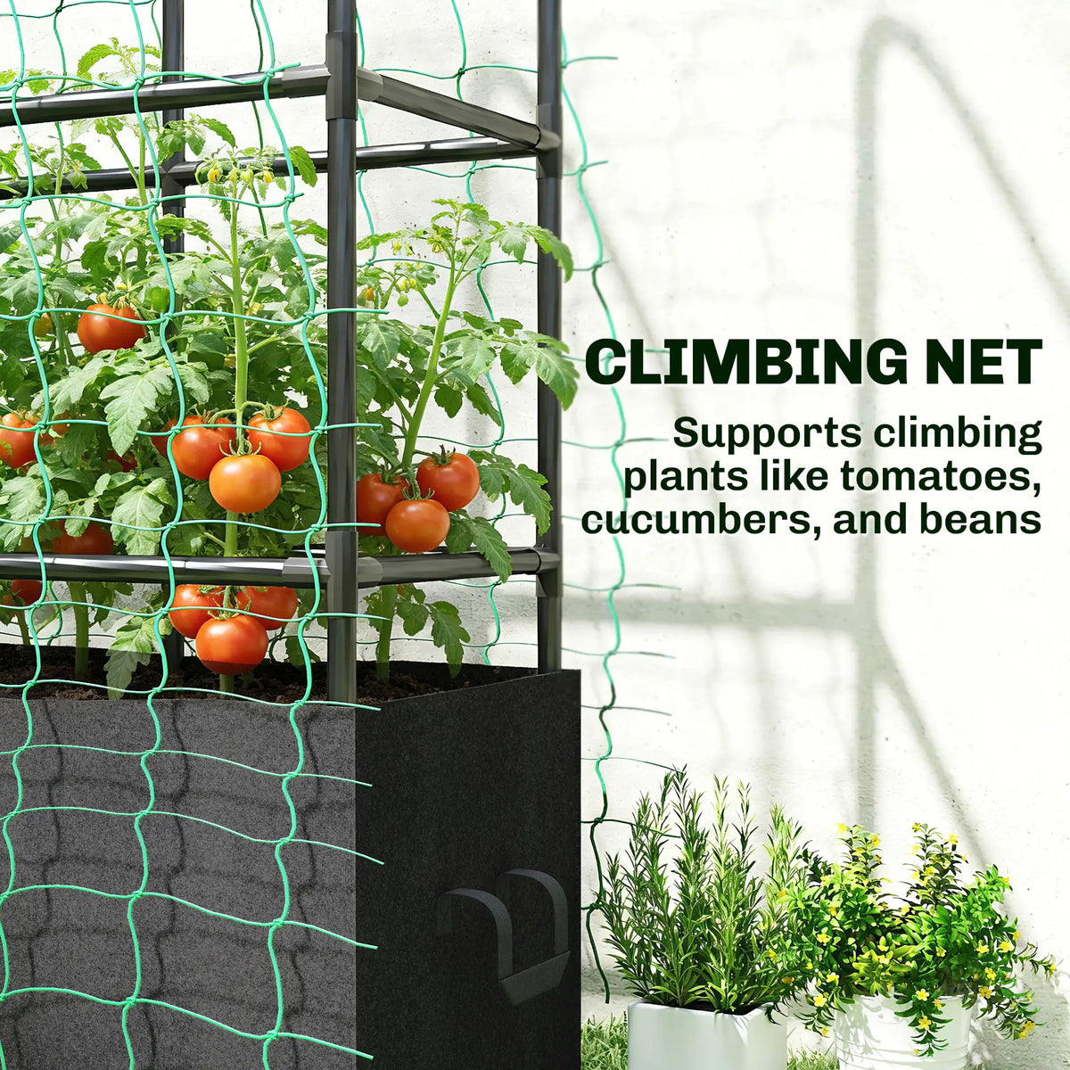 Raised Garden Bed With Trellis, Tomato Cage, 52.8 Gal Grow Bag Raised Garden Beds at Gallery Canada