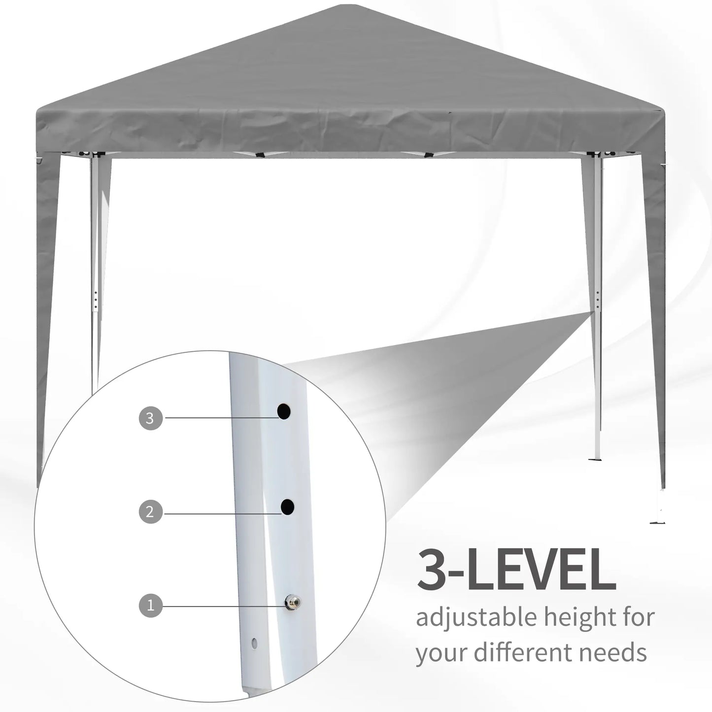 10 x 10ft Folding Pop Up Tent, Outdoor Gazebo Canopy, Grey Pop Up Canopies at Gallery Canada