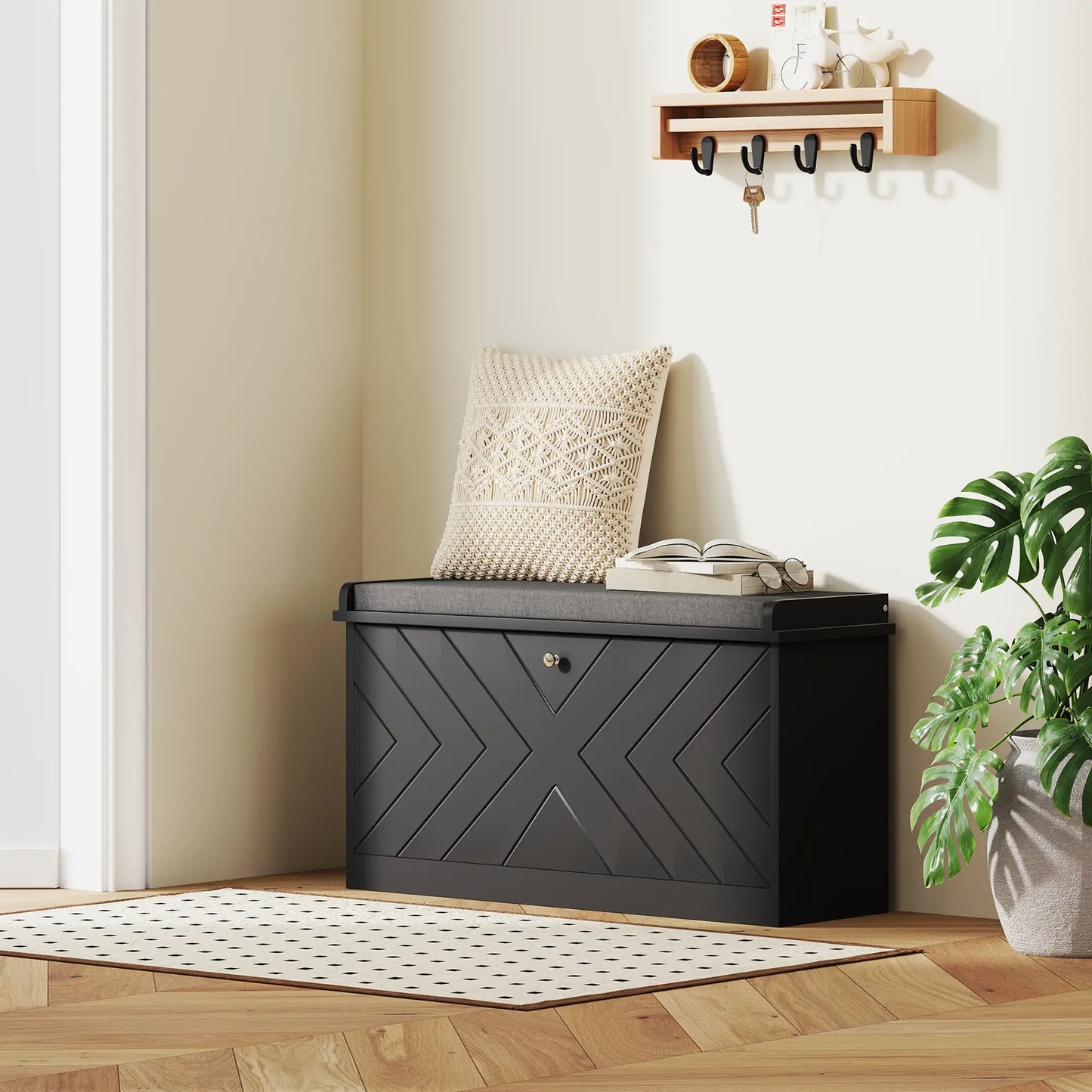 Shoe Storage Bench with Seat, Flip Drawer, Adjustable Shelf, Holds 8 Pairs Shoe Storage Cabinets & Racks at Gallery Canada