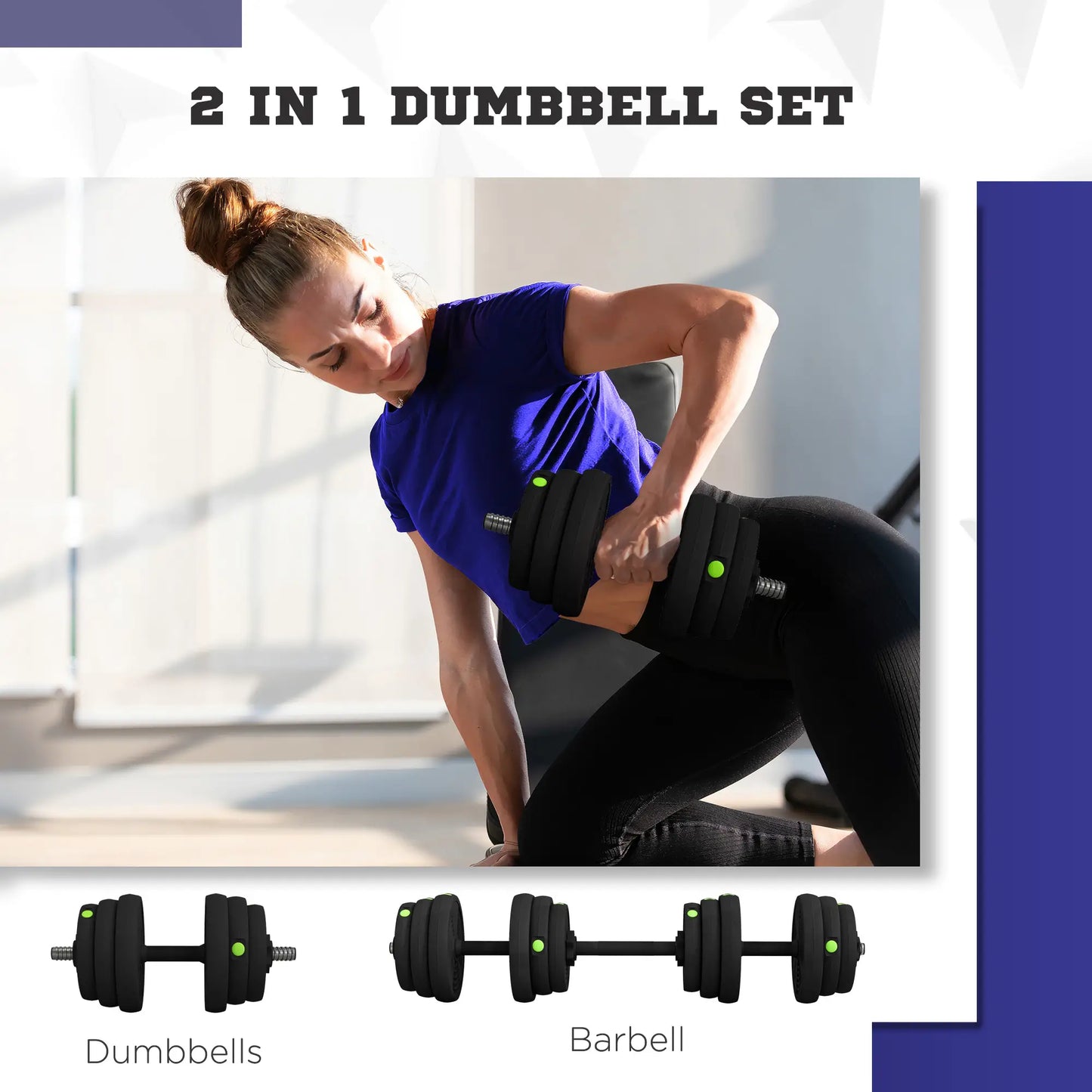 55LBS Adjustable Barbell Dumbbells Set, Non-Slip Handles Home Gym Dumbbells & Barbells at Gallery Canada