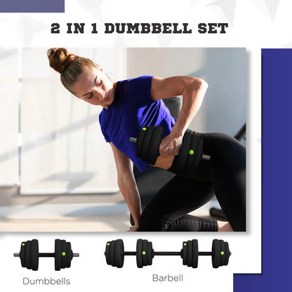 55LBS Adjustable Barbell Dumbbells Set, Non-Slip Handles Home Gym Dumbbells & Barbells at Gallery Canada