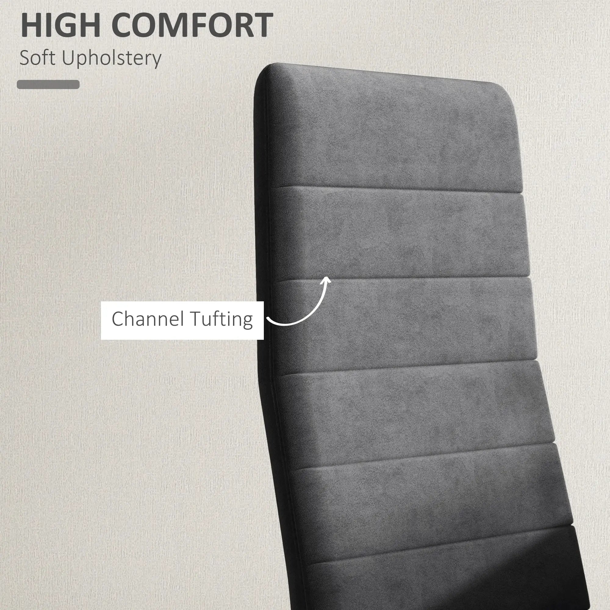 Modern Dining Chairs, Set of 4, High Back Upholstery, Metal Legs, Grey Dining Chairs at Gallery Canada