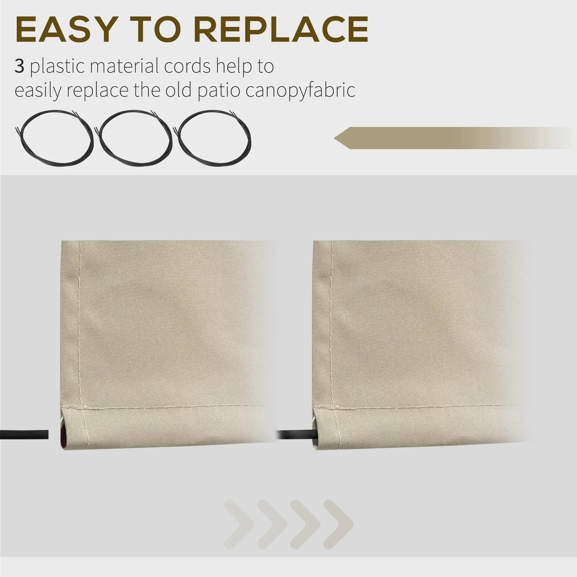 9' x 8' Outdoor Sunshade Canopy, Retractable Awning Fabric, Beige Awning Fabric Replacement at Gallery Canada