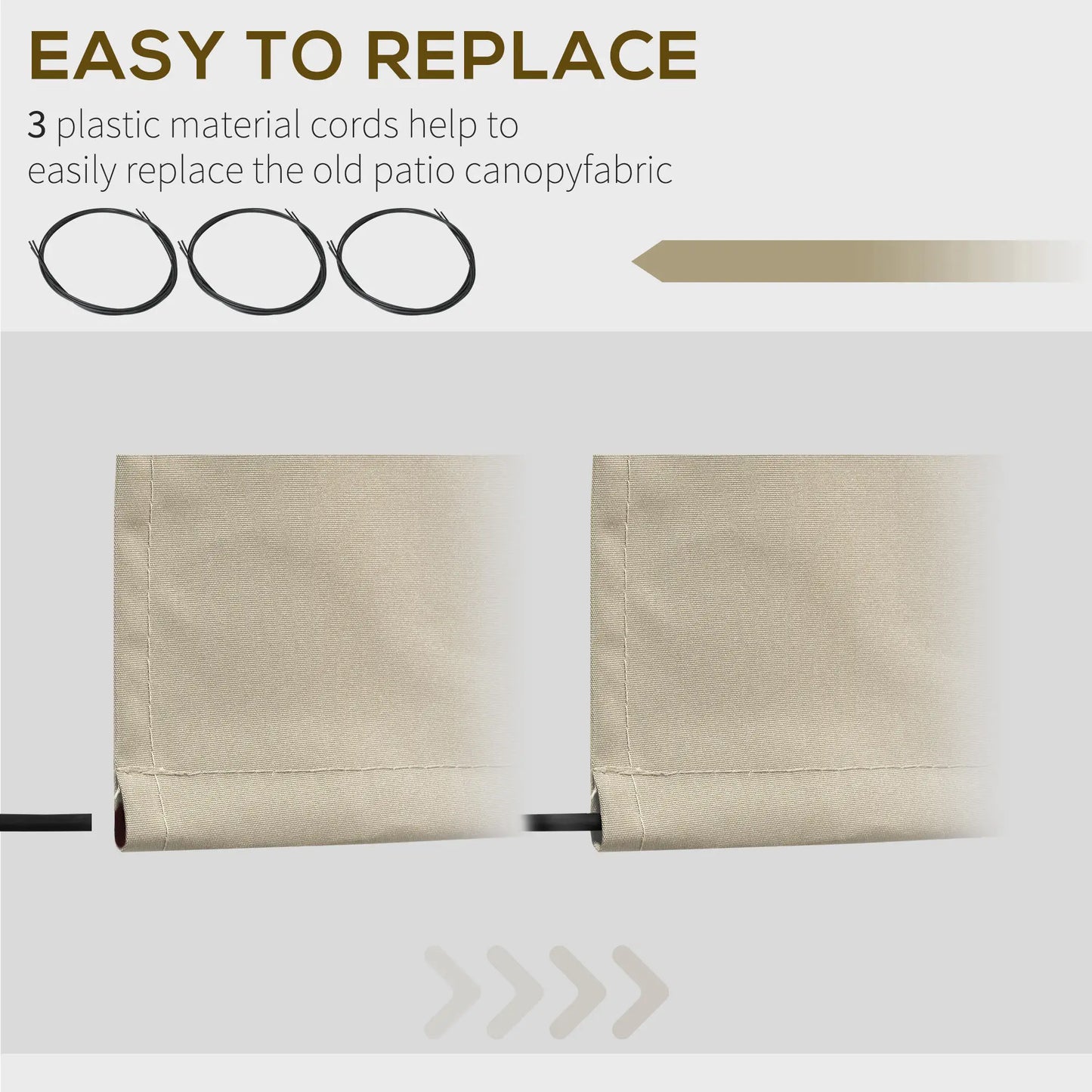 9' x 8' Outdoor Sunshade Canopy, Retractable Awning Fabric, Beige Awning Fabric Replacement at Gallery Canada