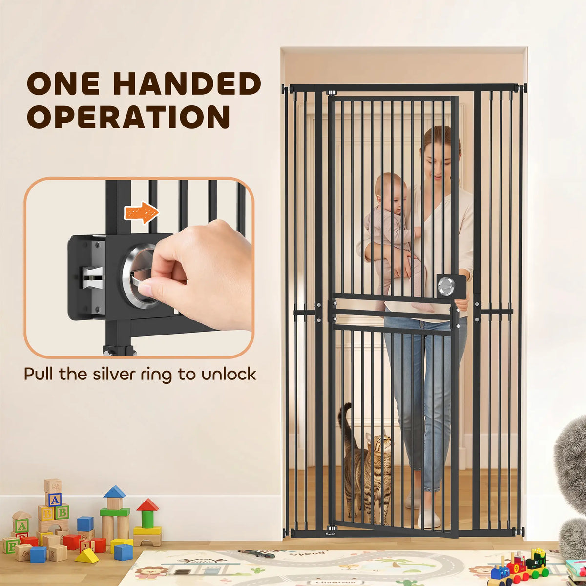 71" Extra Tall Cat Gate, 29"-39" Wide Pet Gate, No Drilling Pet Gates at Gallery Canada