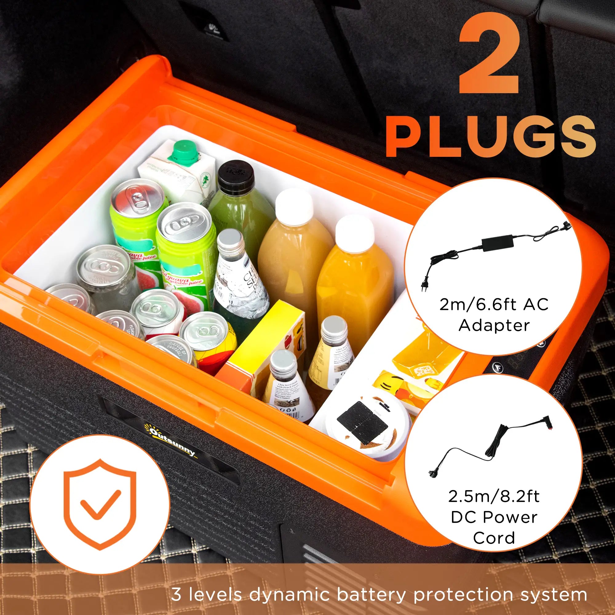 32 Quart Car Fridge, Portable Freezer, Electric Cooler Box, 12/24V DC, 100-240V AC Car Coolers at Gallery Canada