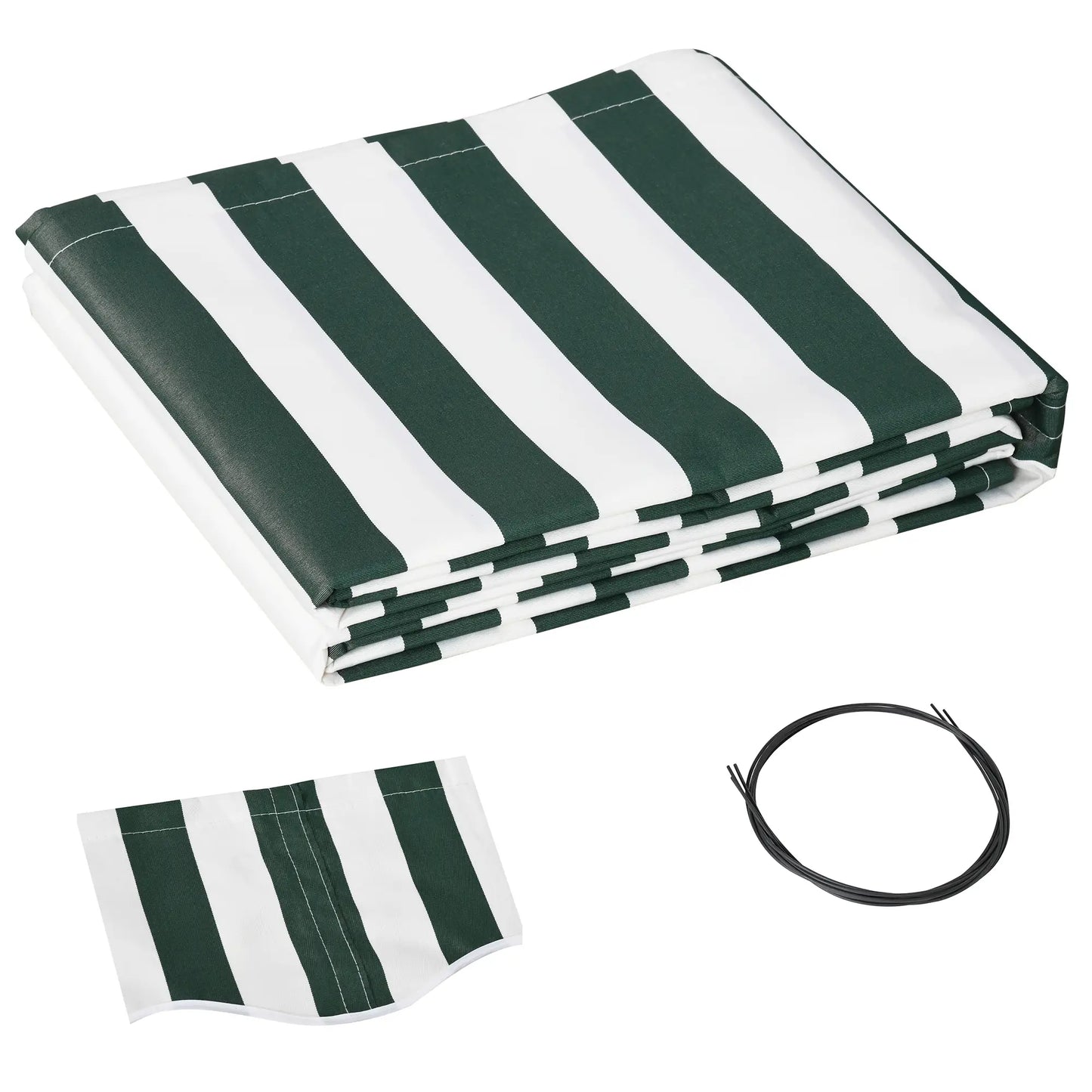 11' x 10' Retractable Awning Fabric, UV Protection, White, Green Awning Fabric Replacement Green and White at Gallery Canada