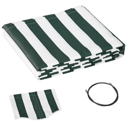 11' x 10' Retractable Awning Fabric, UV Protection, White, Green Awning Fabric Replacement Green and White at Gallery Canada