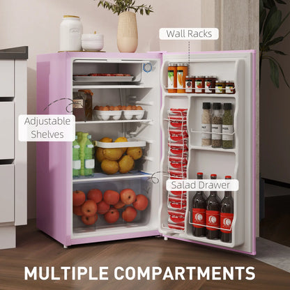 Compact Refrigerator, Mini Fridge with Freezer, Adjustable Shelf, Pink Small Kitchen Appliances at Gallery Canada