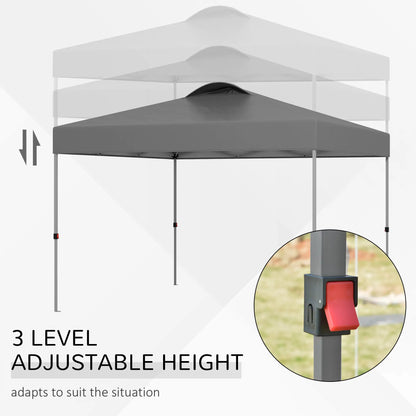 10' x 10' Pop Up Canopy Tent, Airy Top Vents, Wheeled Carry Bag, Dark Grey Pop Up Canopies at Gallery Canada