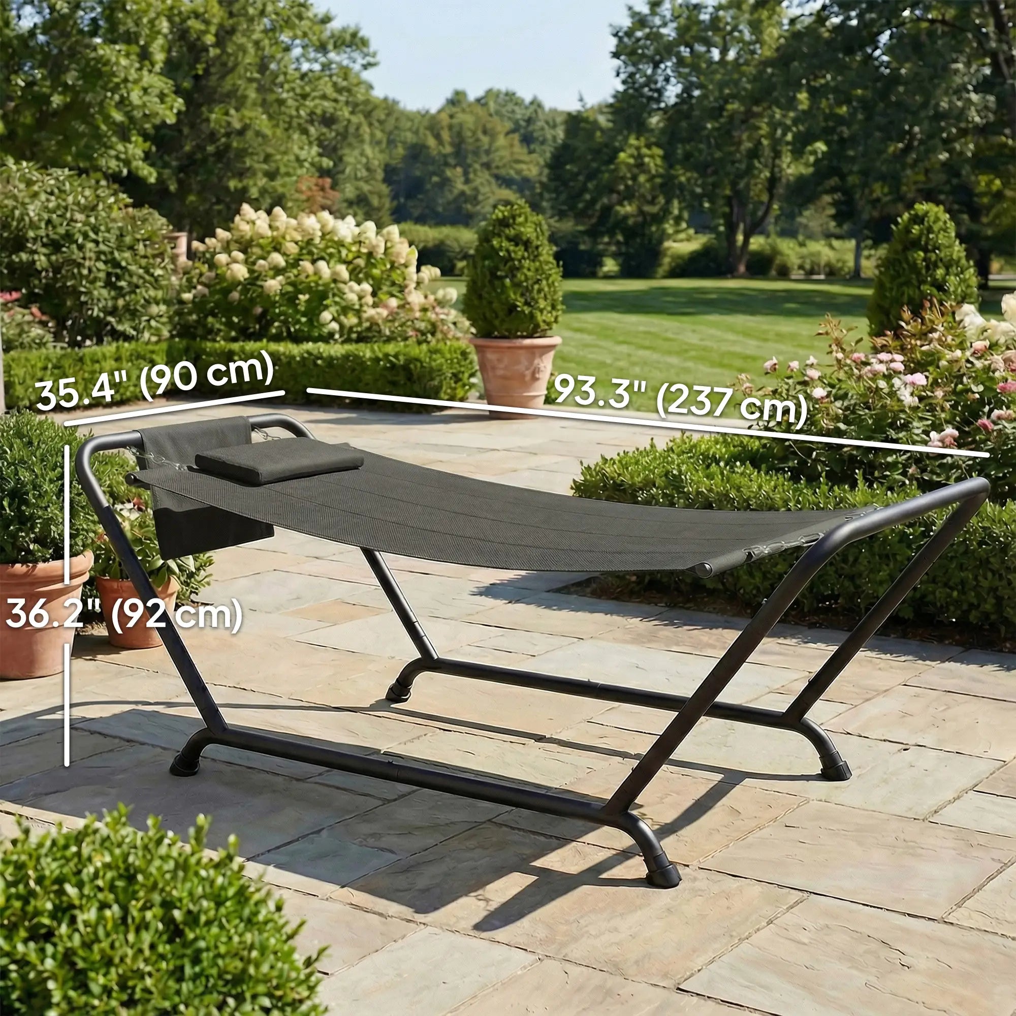 Heavy Duty Freestanding Outdoor Hammock, Dark Grey Hammocks with Stand at Gallery Canada