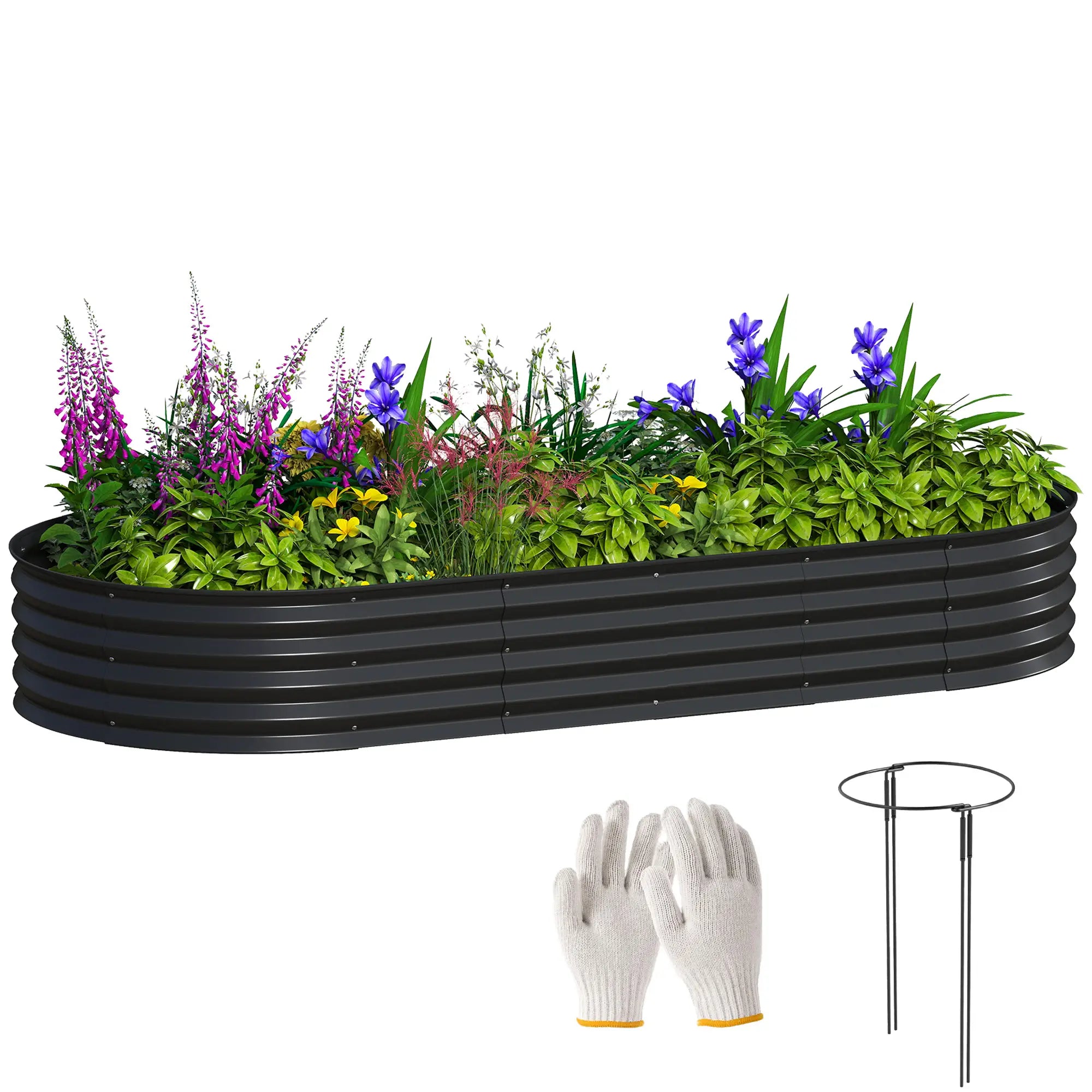 Large Outdoor Planter Box, 7' x 3' x 1', Galvanized Raised Garden Bed, Black Galvanized Planter Boxes at Gallery Canada