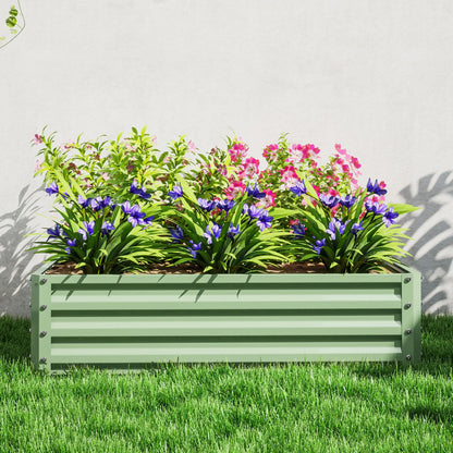 4' X 4' X 1' Raised Garden Bed, Galvanized Steel Planter, Light Green, Light Green Galvanized Planter Boxes at Gallery Canada