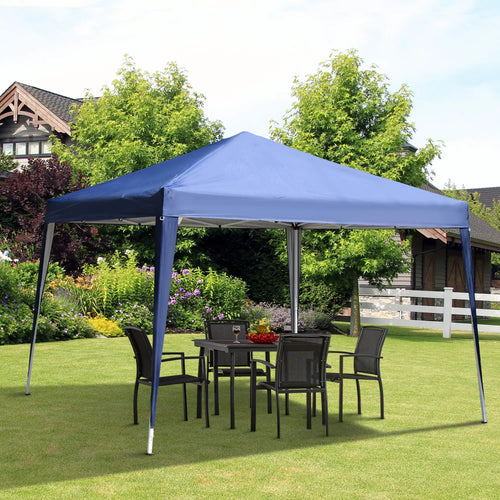 10 x 10ft Folding Pop Up Tent, Outdoor Gazebo Canopy, Blue