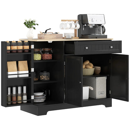 Modern Sideboard Cabinet, 41" Kitchen Buffet, 3 Doors, Black Bar Cabinets at Gallery Canada