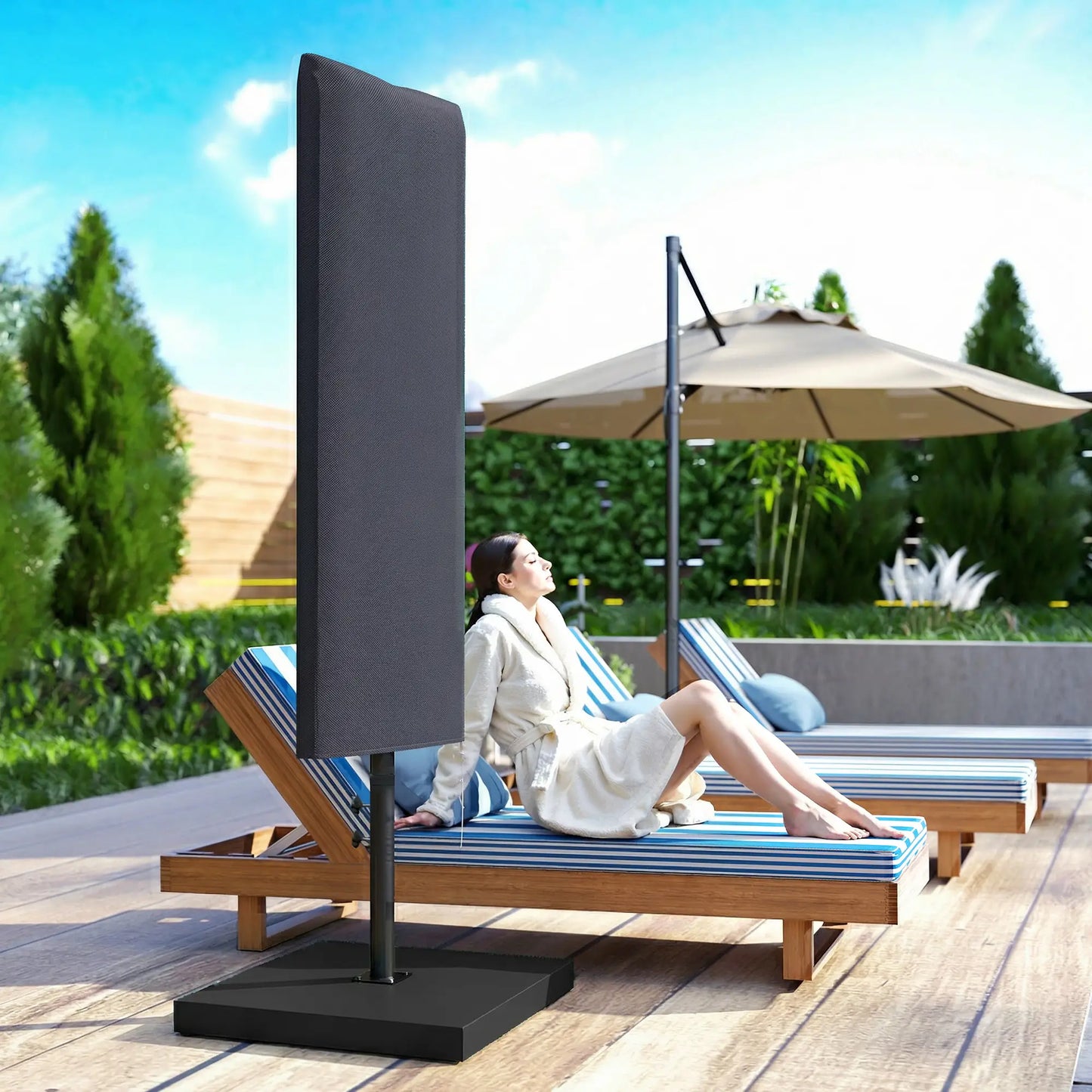 Garden Parasol Cover, Outdoor Cantilever Umbrella Cover, Dark Grey Umbrella Covers at Gallery Canada