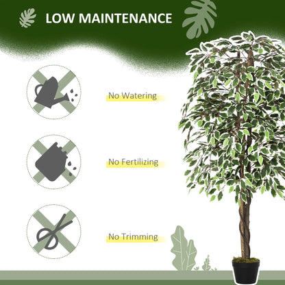 5.3ft Artificial Ficus Tree, Indoor Fake Plant with Pot, Home Office Decor Artificial Trees at Gallery Canada