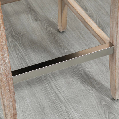 Counter Height Bar Stools Set of 2, Upholstered, Beige Bar Stools at Gallery Canada